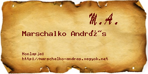 Marschalko András névjegykártya